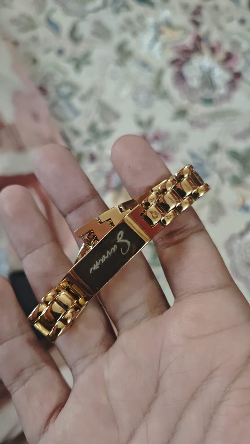 Customer photo review of Personalised Stark Bracelet