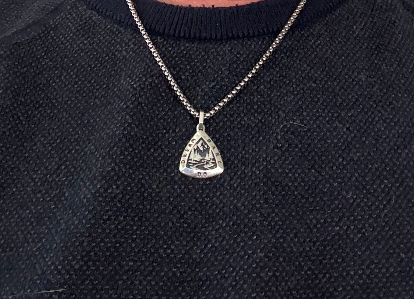 Customer photo review of Mountains & Forest Motivational Necklace Dream Dare Do