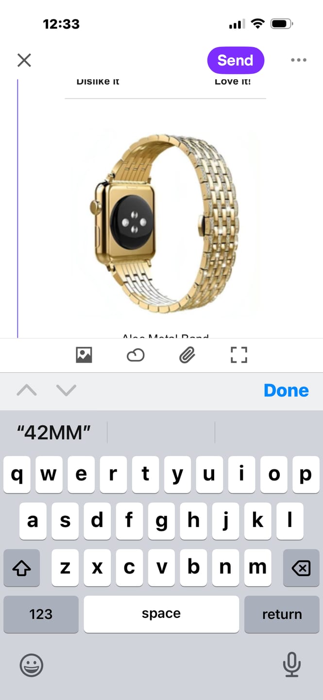 Customer photo review of Kyra Metal Strap