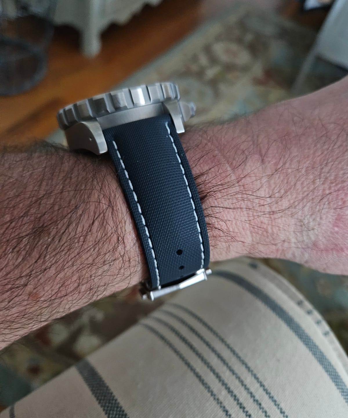 Customer photo review of Sailcloth Rubber Deploy - Blue