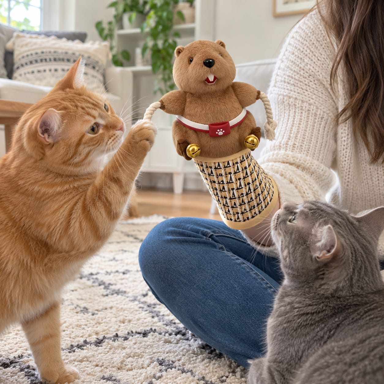 Customer photo review of Scratch-Resistant Play Glove for Cats