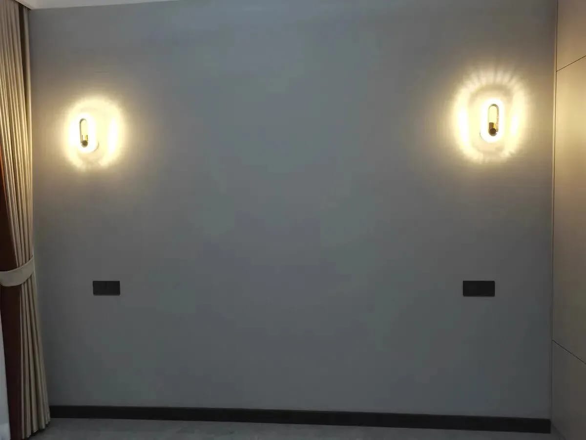 Customer photo review of Gold Wall Light, Patterned Acrylic Arc, Wall Sconce, 20–24 cm