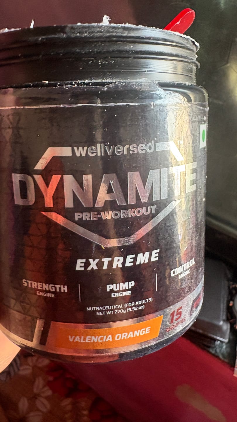 Customer photo review of Dynamite Pre-Workout EXTREME (270g, 15 Servings) | Valencia Orange
