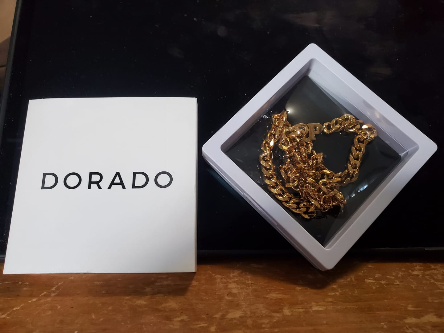Customer photo review of Letter Choker w/ XL Cuban Chain