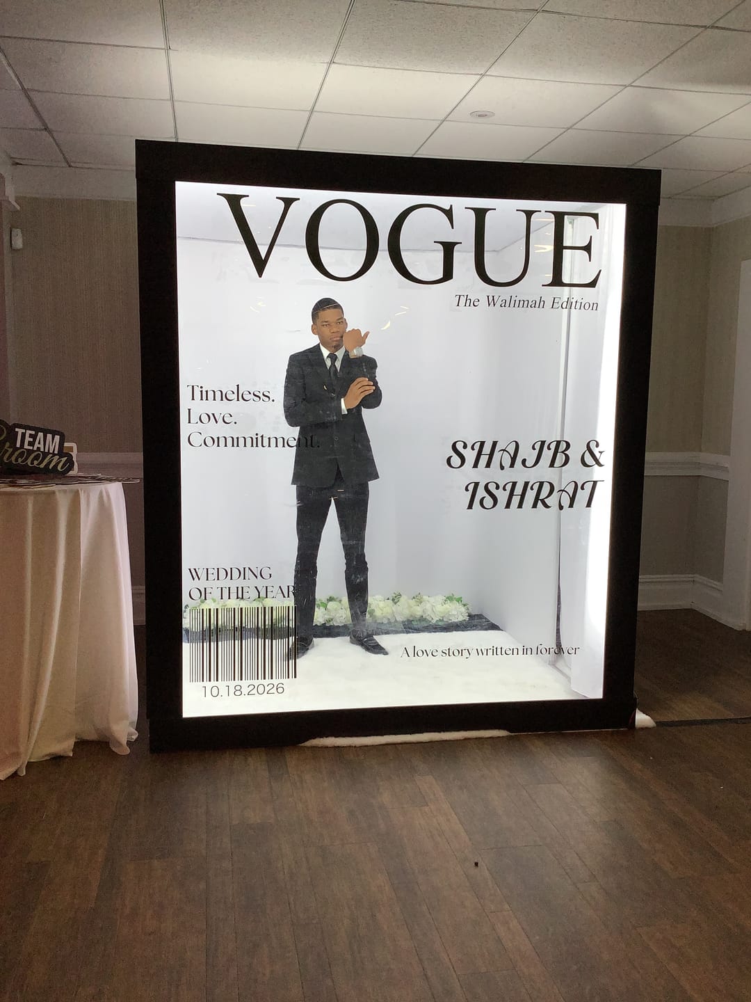 Customer photo review of This listing is for TEXT STICKERS ONLY. Photo booth frame is NOT included.
