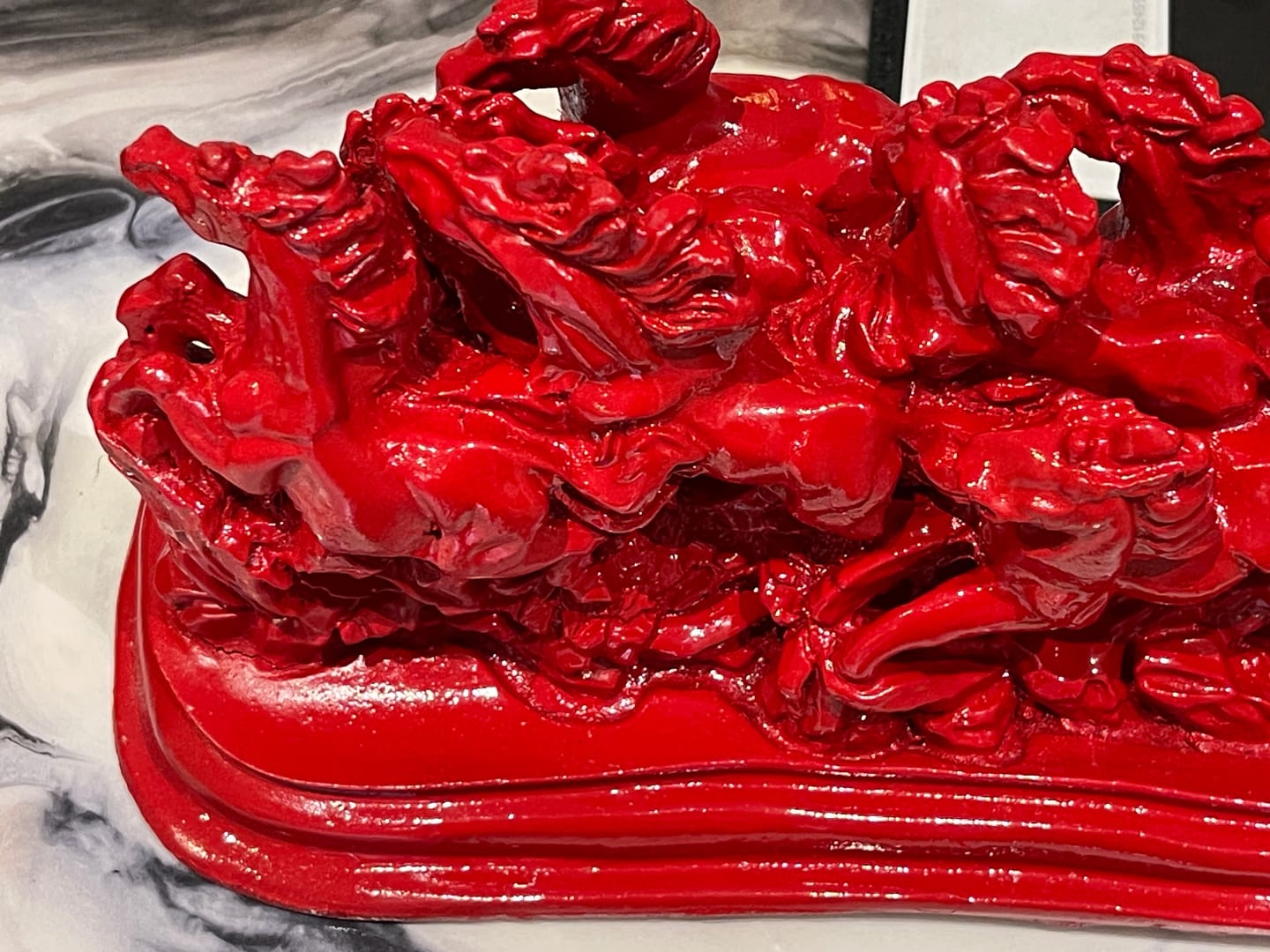 Customer photo review of Majestic Twelve Red Running Horses Resin Sculpture Vastu Remedy for Power, Rapid Progress and Business Growth for Office, Leadership Spaces and Living Room Decor | 39 x 14 cm | 1.6 kg