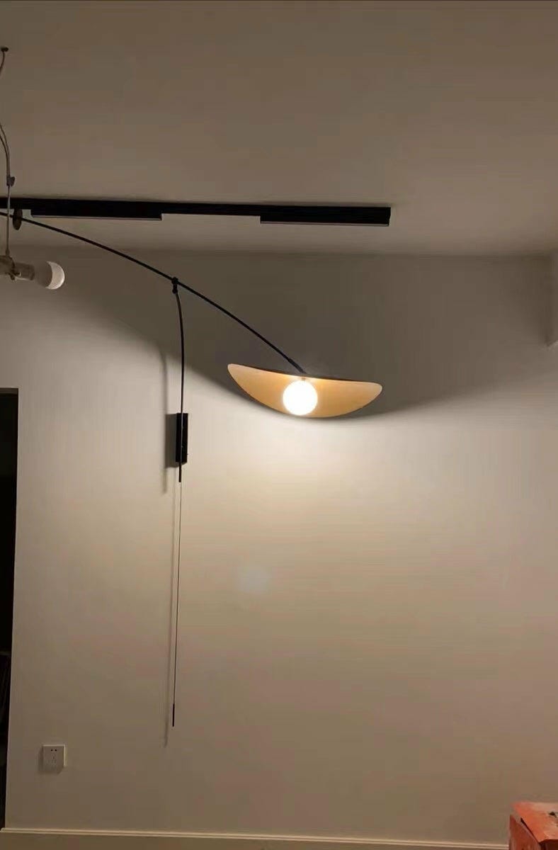 Customer photo review of Adjustable Arm Wall Light, Black Iron Wall Sconce, Plug In
