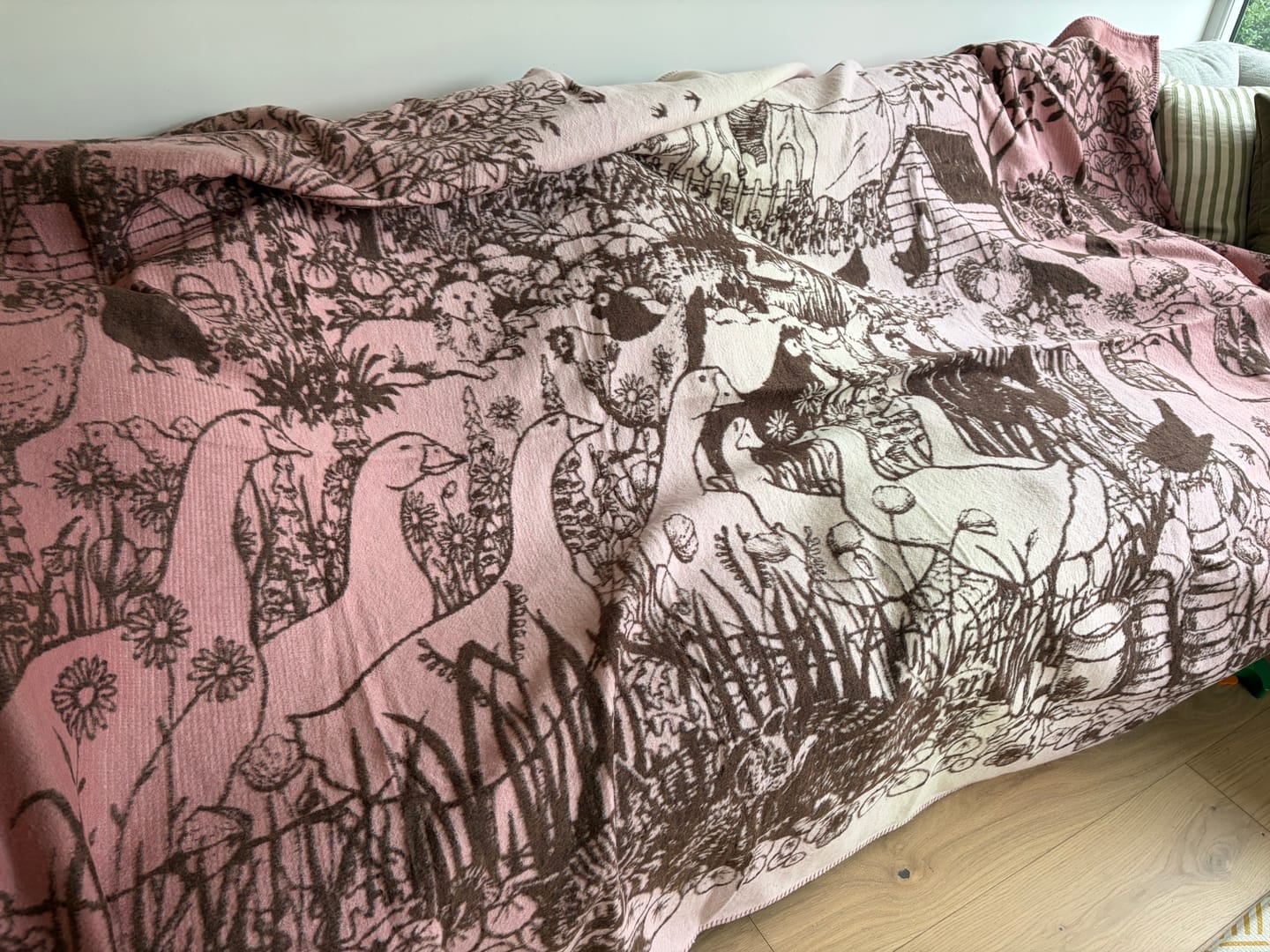 Customer photo review of Gooseberry Lane ‘Morning Chorus’ Brushed Cotton Blanket - King Size