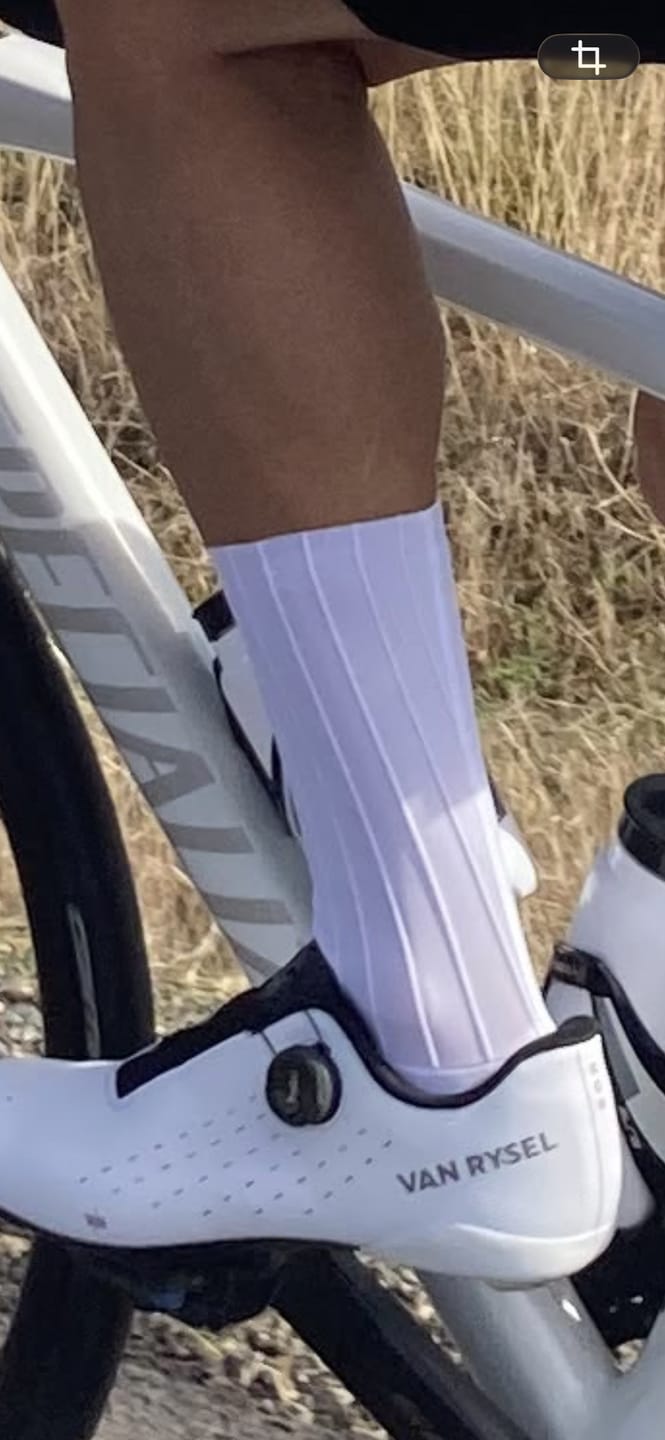 Customer photo review of AERO SOCKS - WHITE