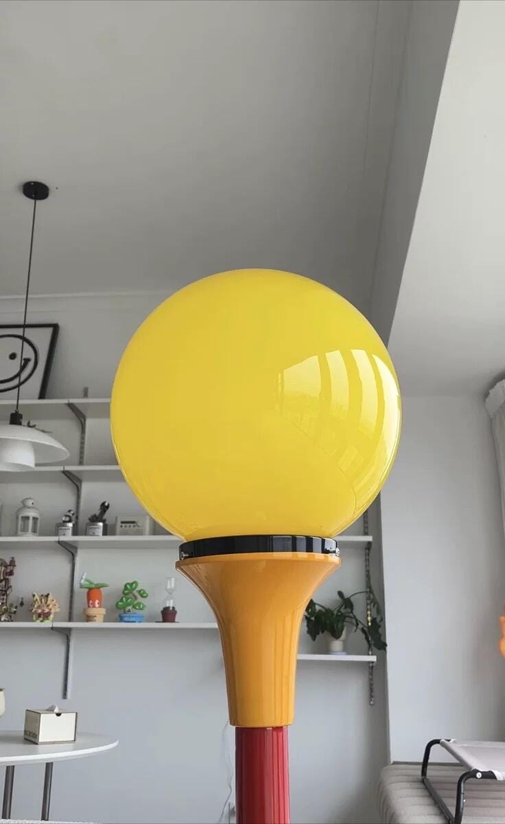 Customer photo review of Acrylic Globe Floor Lamp, Stacked Iron Stand, In-Line Switch, 145 cm