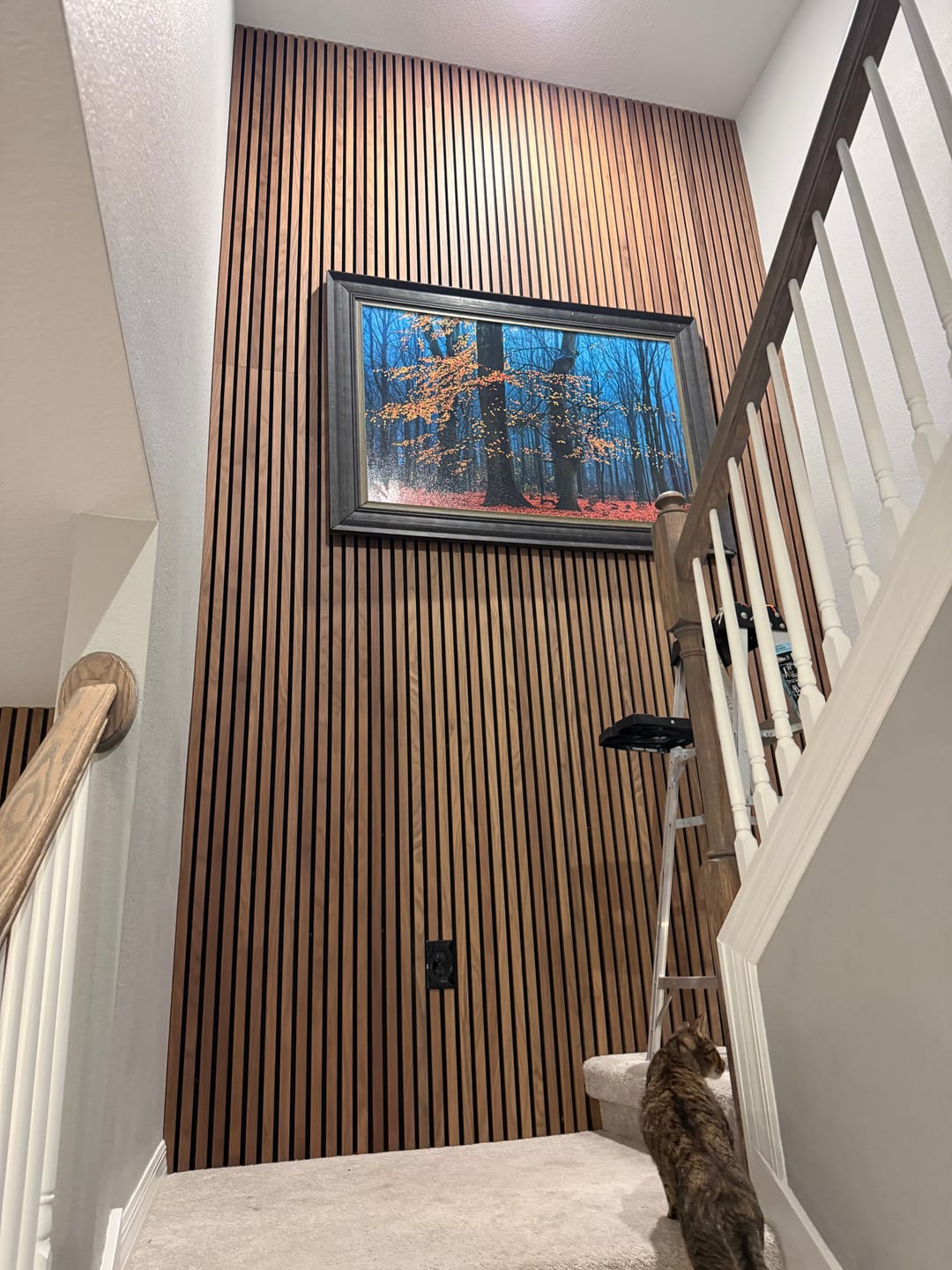 Customer photo review of Natural Walnut Acoustic Slat Panels 94.5" or 120"