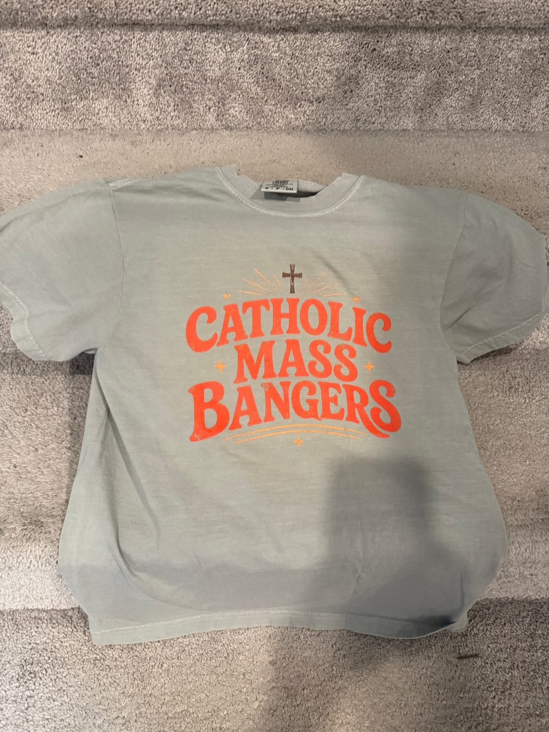 Customer photo review of Catholic Bangers T-Shirt