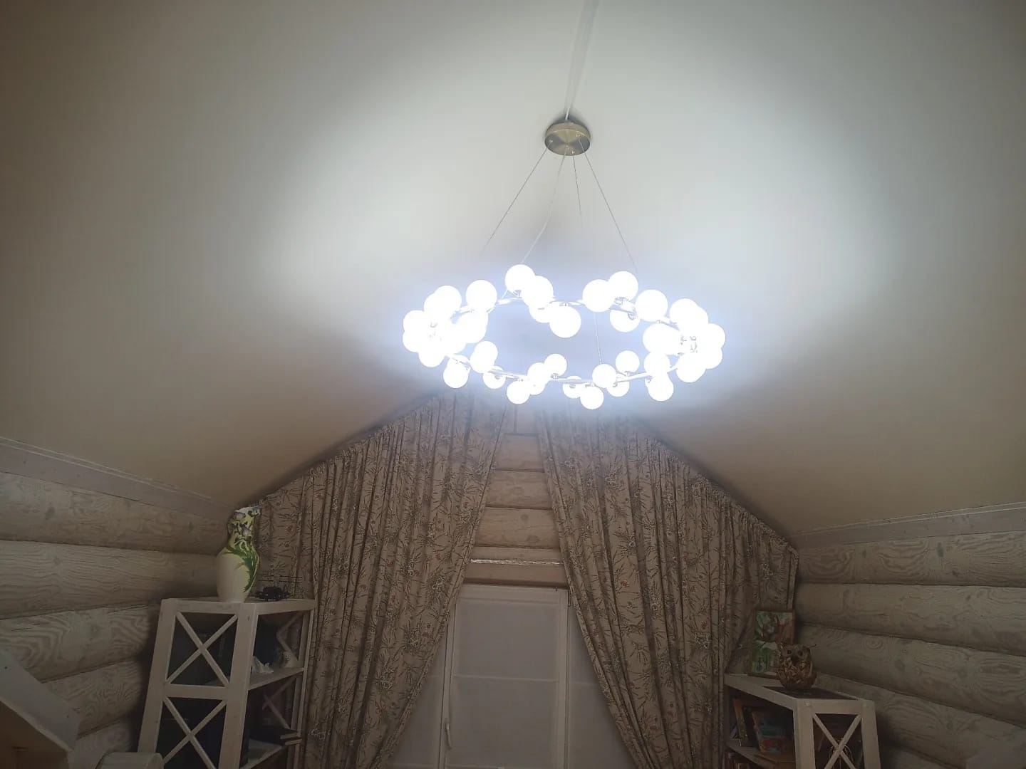 Customer photo review of Glass Chandelier, Iron Ring with Double Walled Bulbs, 58–95 cm