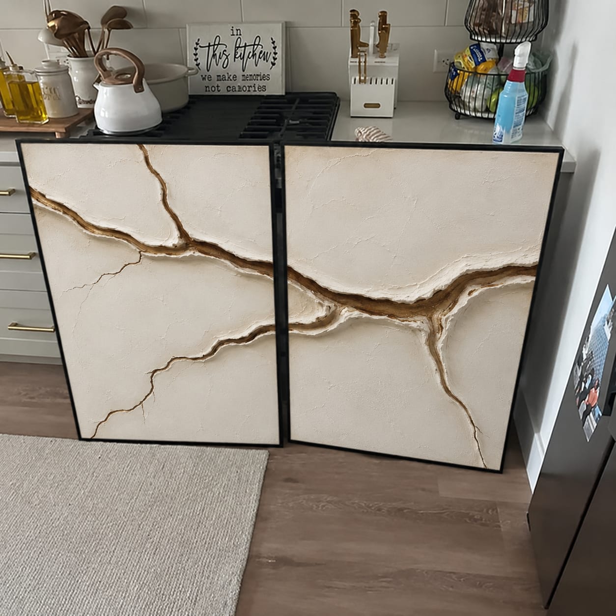 Customer photo review of Split Vein-Relief Diptych Painting
