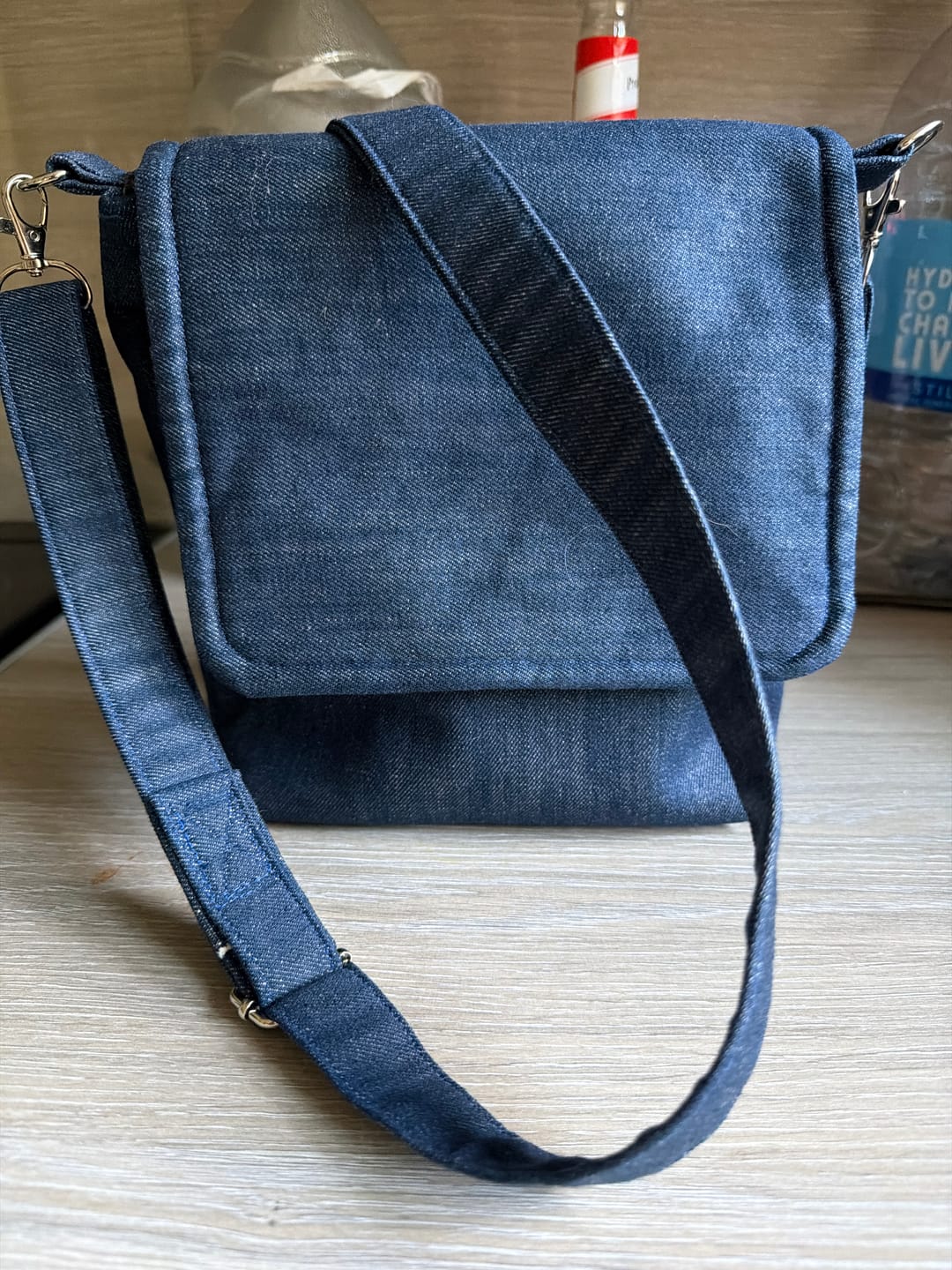 Customer photo review of 3 Metres 100% Cotton Denim Fabric- 55" (Washed Navy)