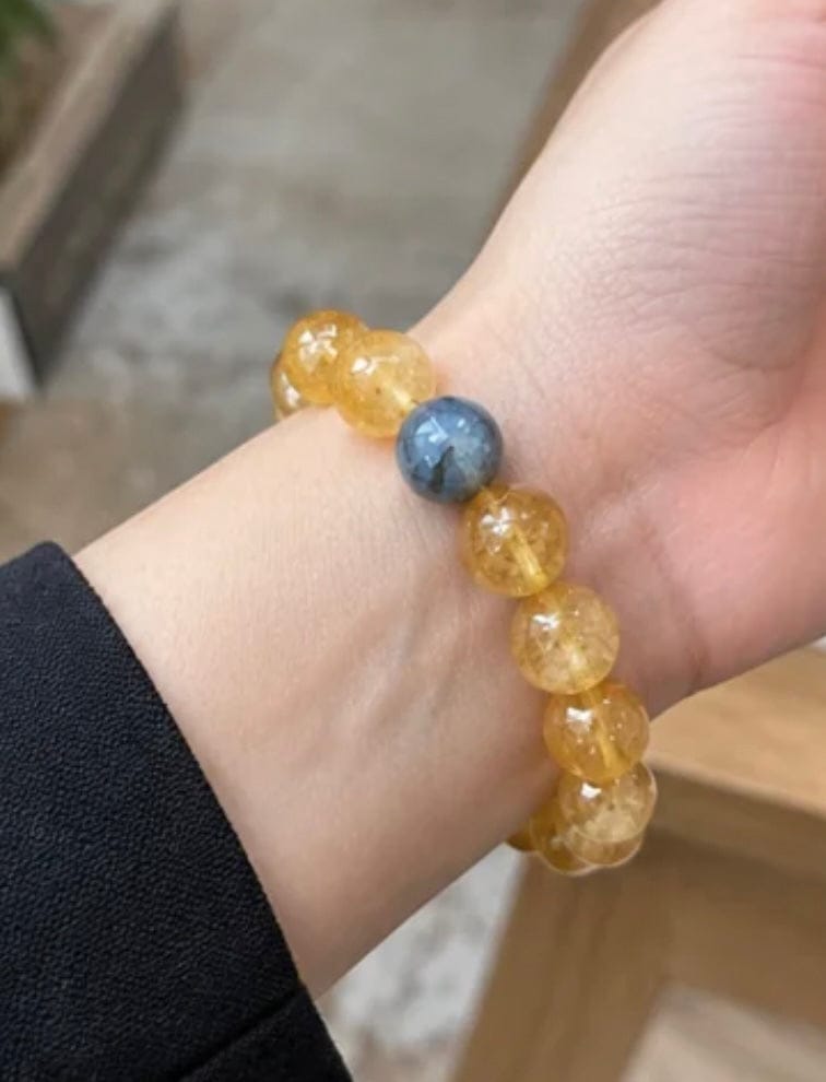 Customer photo review of Premium Citrine & Blue Crystal Wealth Bracelet, Elegant Natural Stone Beaded Bracelet for Prosperity, Abundance & Good Luck, Meaningful Jewelry Gift for Women & Men