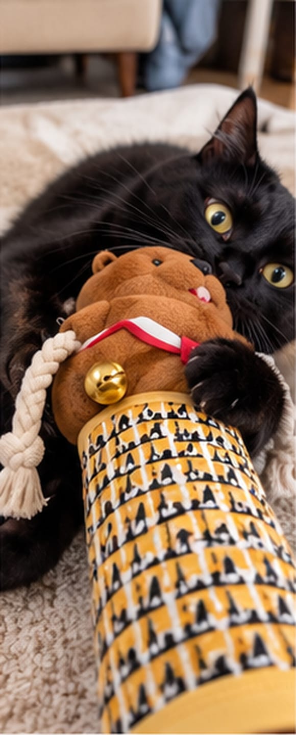 Customer photo review of Scratch-Resistant Play Glove for Cats