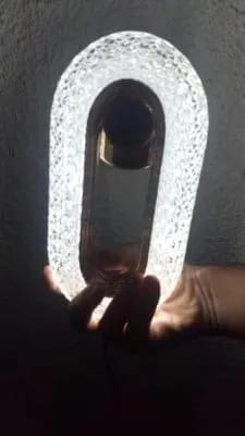 Customer photo review of Gold Wall Light, Patterned Acrylic Arc, Wall Sconce, 20–24 cm