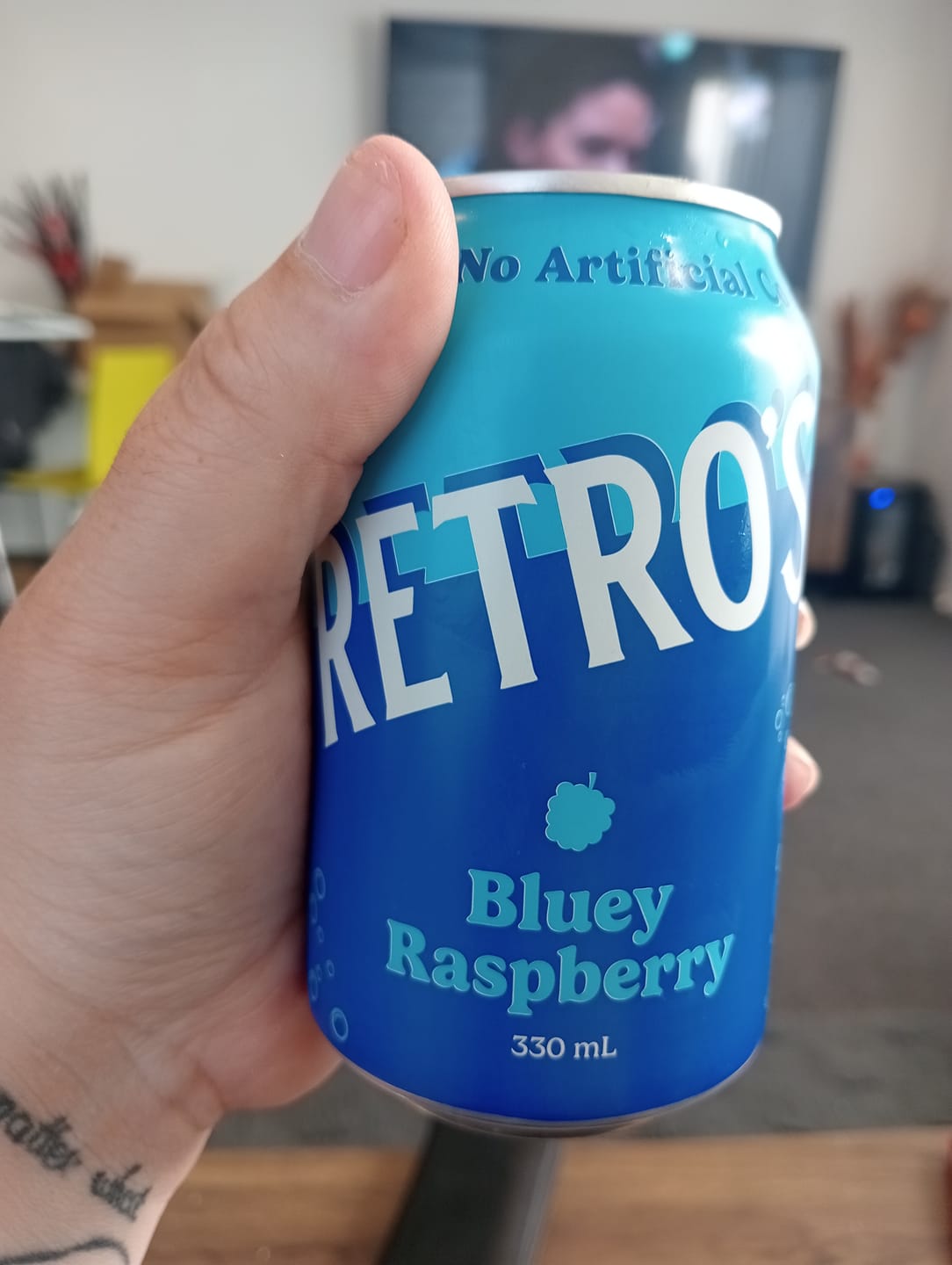 Customer photo review of Retro's Bluey Raspberry 330mL