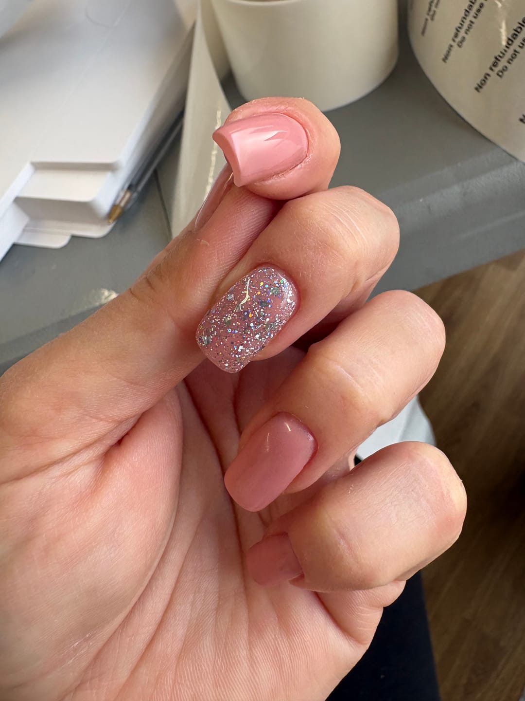 Customer photo review of Semilac 460 Silver Fireworks UV Gel Polish