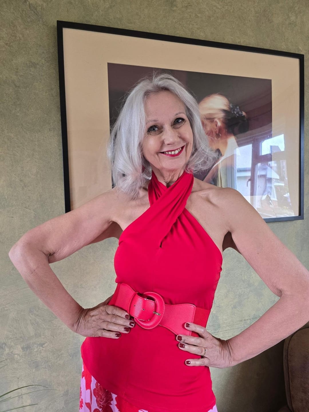 Customer photo review of Plain Red ITY 4 Way Stretch Fabric