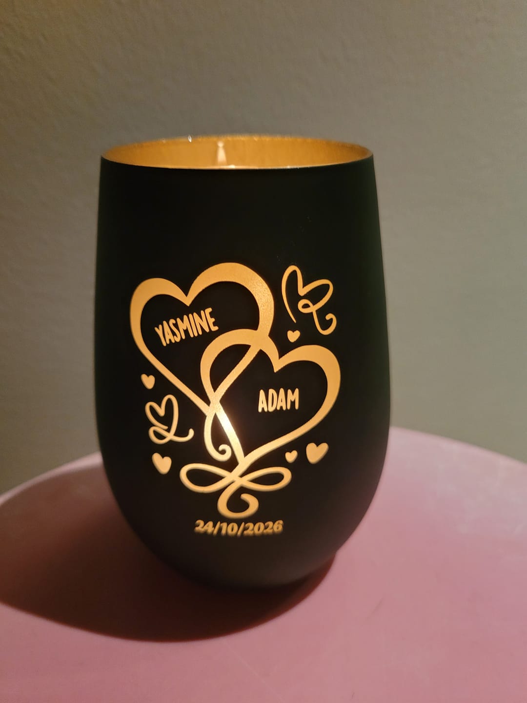 Customer photo review of Deux cœurs - Couple-Photophore
