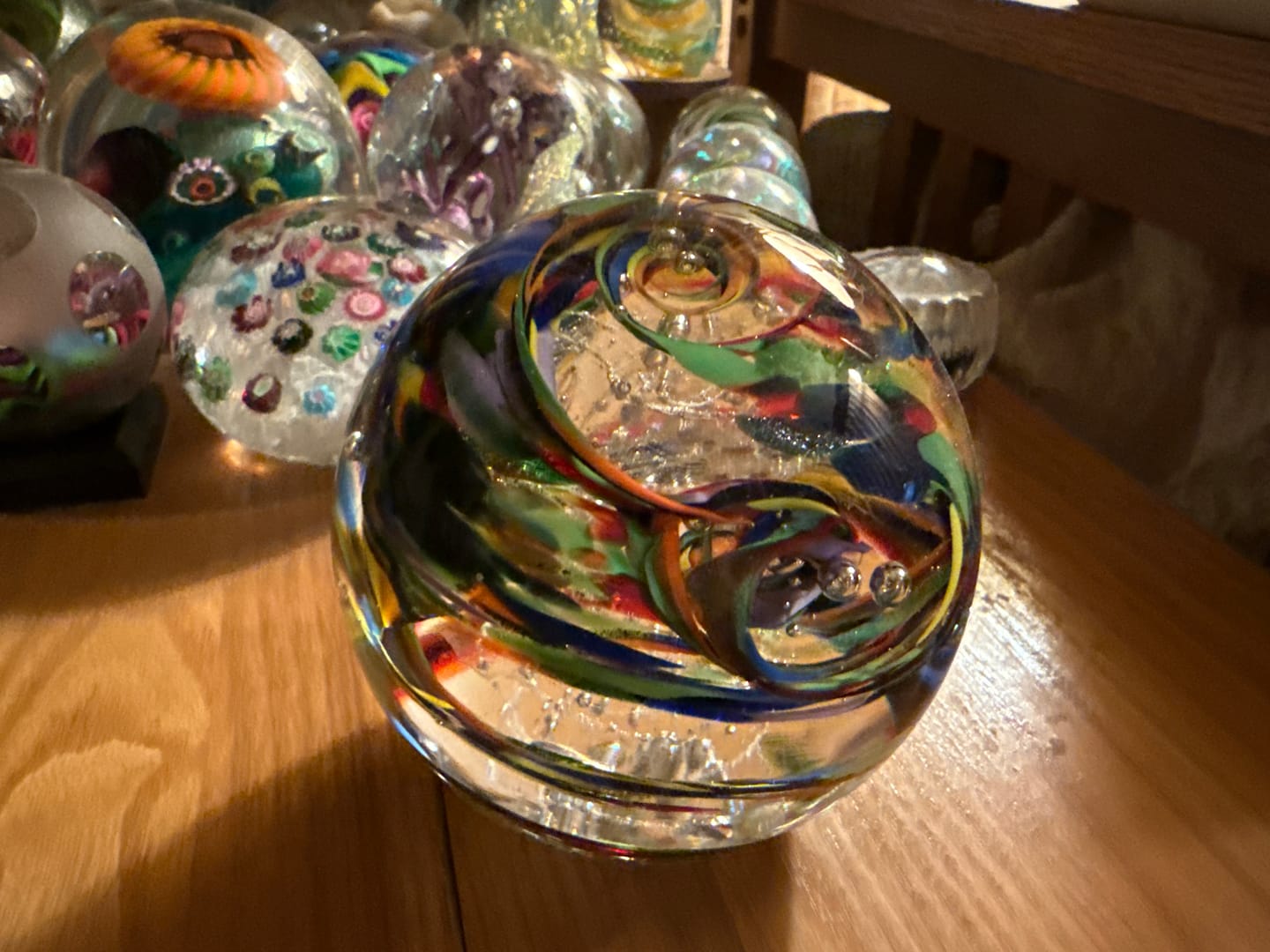 Customer photo review of Rainbow Confetti Orb with Cremation Ashes