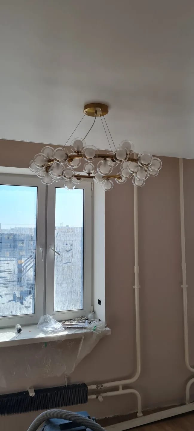 Customer photo review of Glass Chandelier, Iron Ring with Double Walled Bulbs, 58–95 cm