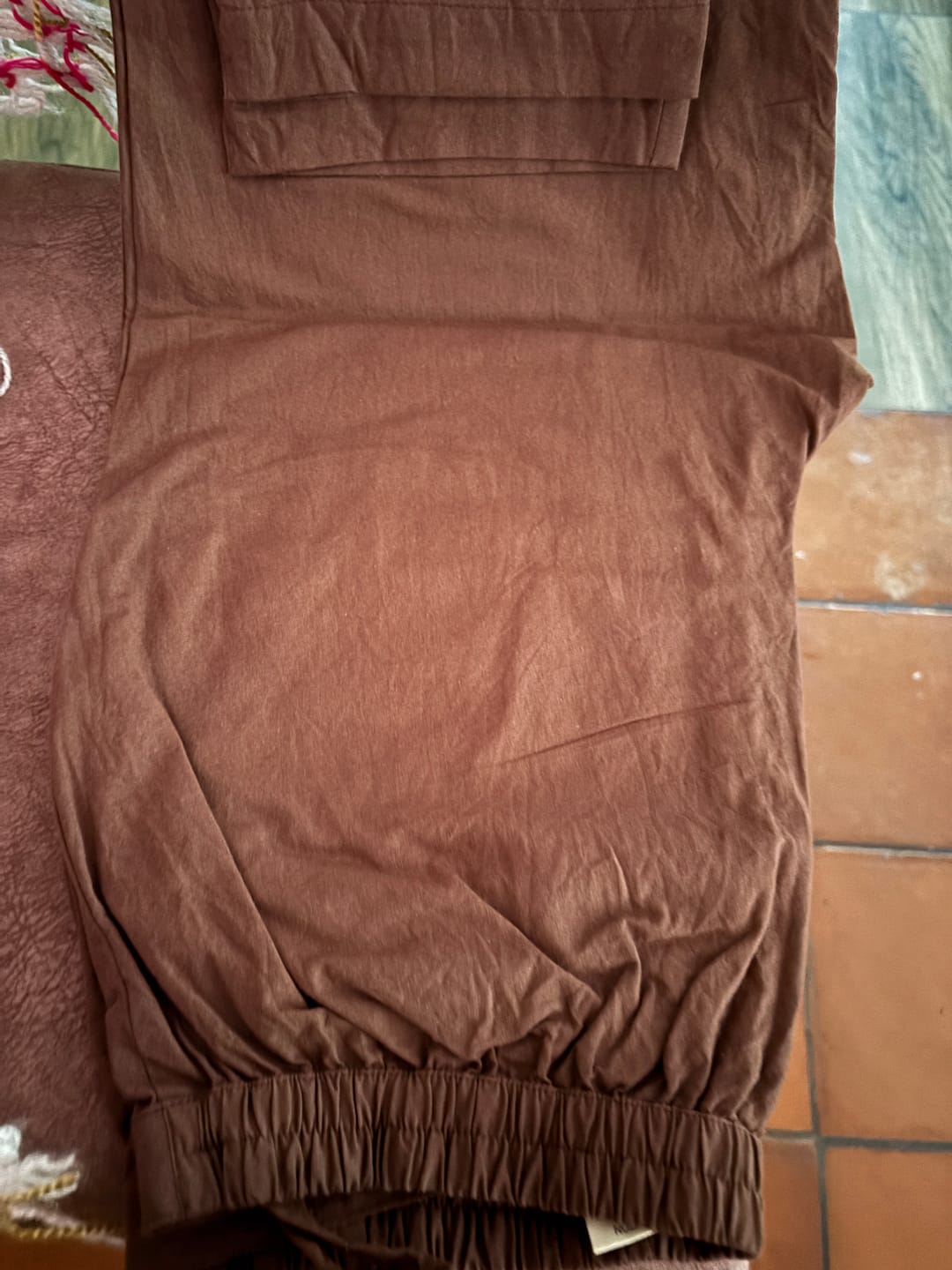 Customer photo review of Women Mauve Brown Cotton Pant