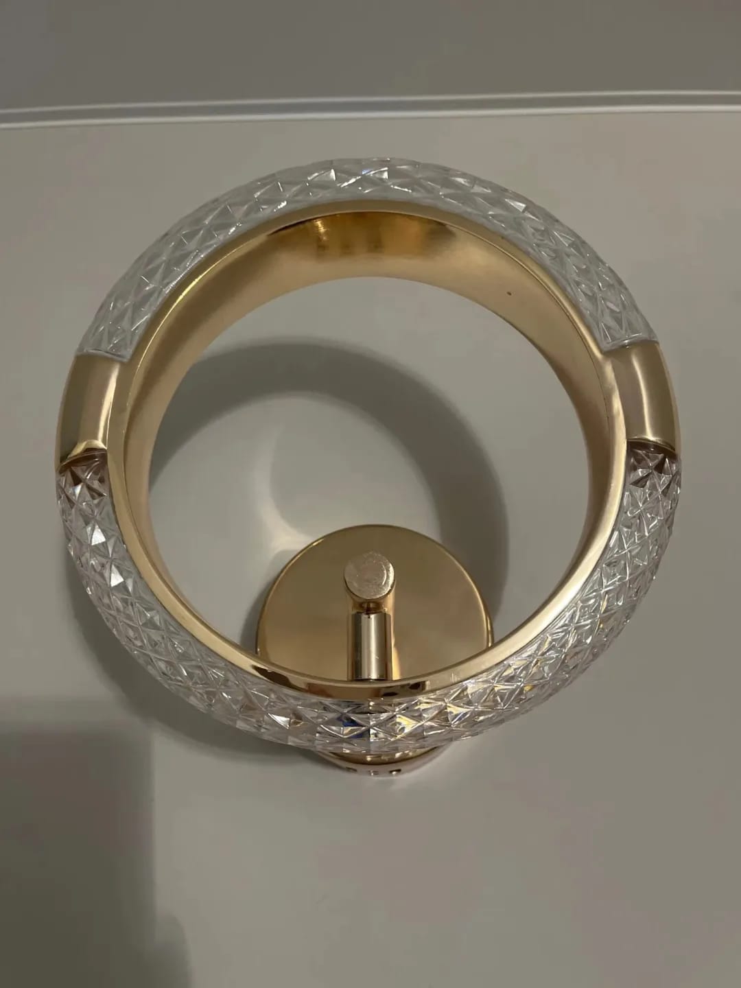 Customer photo review of Gold Wall Light, Patterned Acrylic Arc, Wall Sconce, 20–24 cm