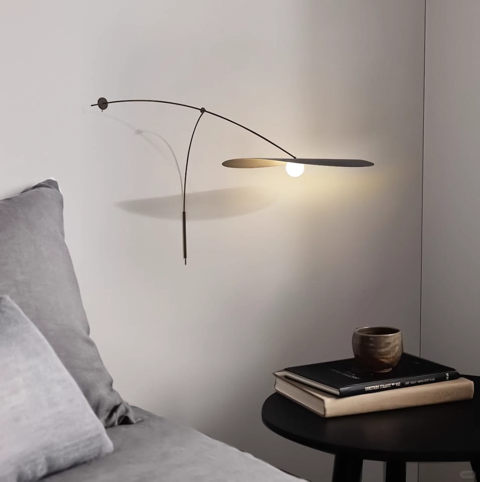 Customer photo review of Adjustable Arm Wall Light, Black Iron Wall Sconce, Plug In