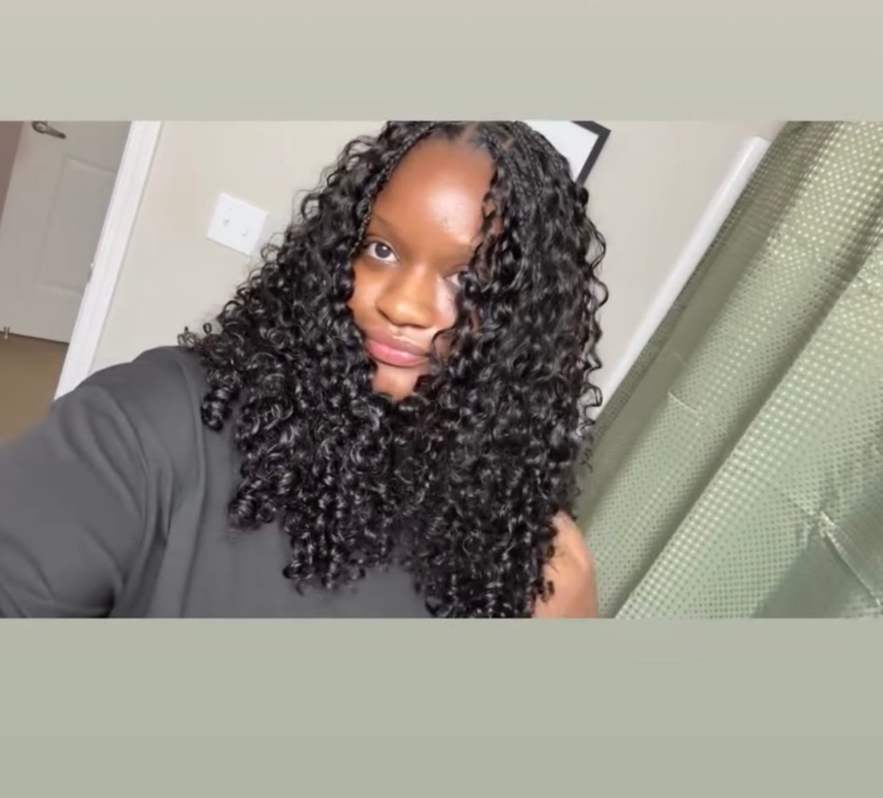 Customer photo review of Spanish Curl Human Crochet Hair