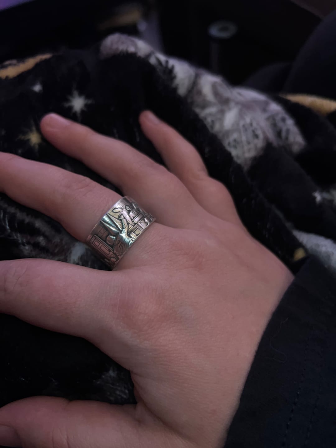 Customer photo review of The "Farewell Kiss" Ring – Oxidized 925 Sterling Silver or Stainless Steel