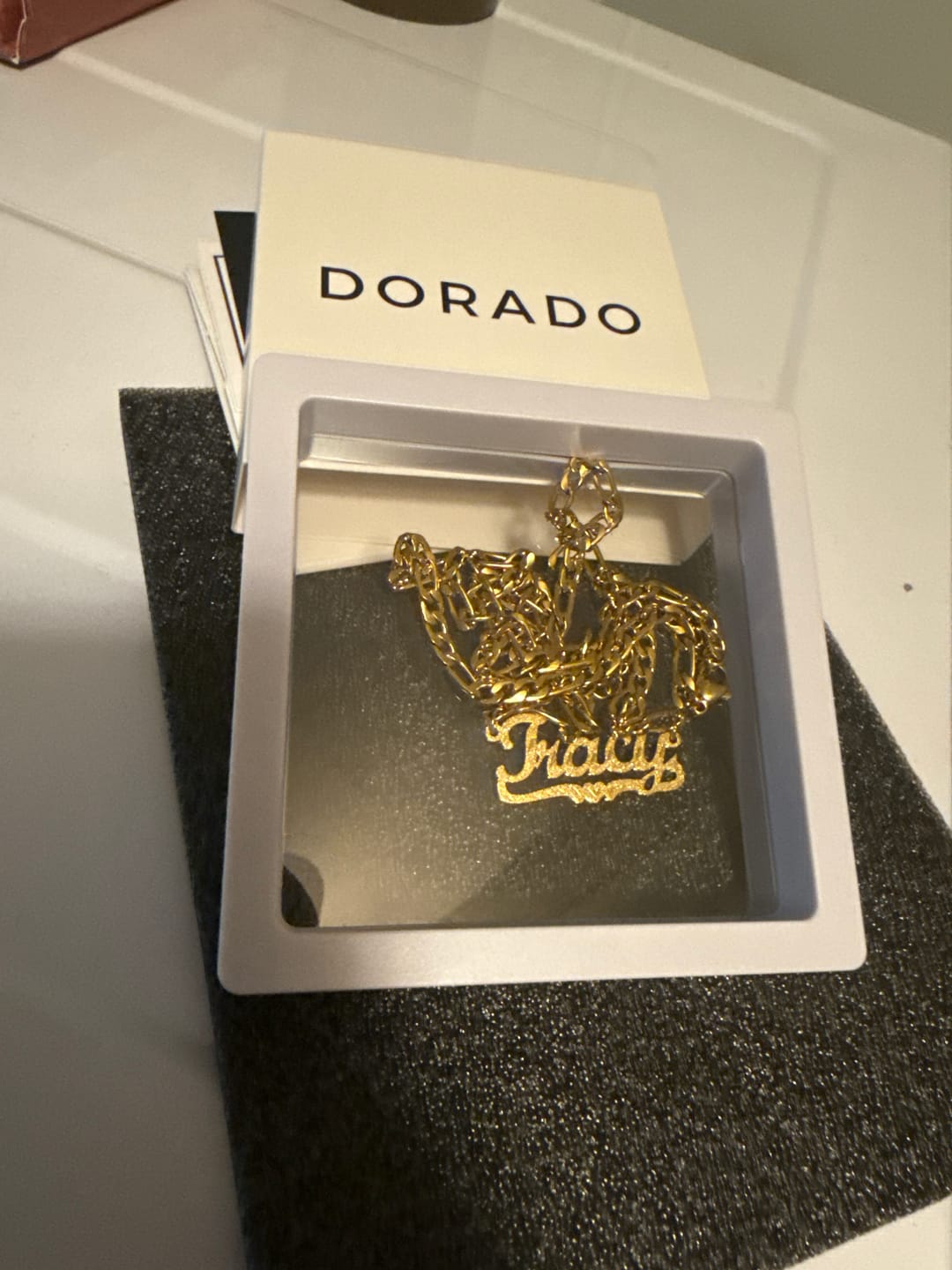 Customer photo review of Diamond Cut Heart Name Necklace