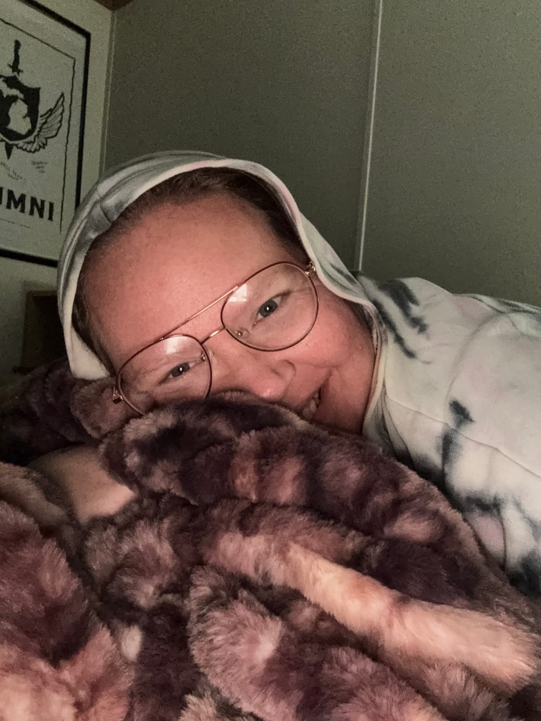 Customer photo review of Hugs Marble Mocha Blanket