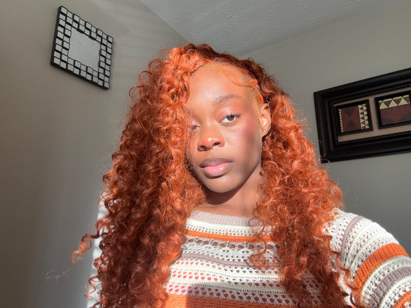 Customer photo review of Shake N Go Organique Human Hair Blend Weave - BURMESE CURL 18/24"