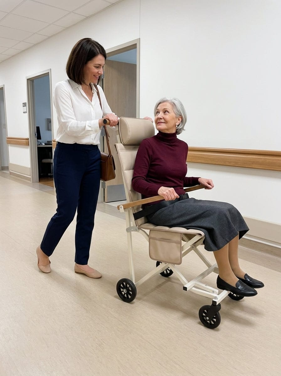 Customer photo review of Bring Mom Along – Foldable Comfort Chair