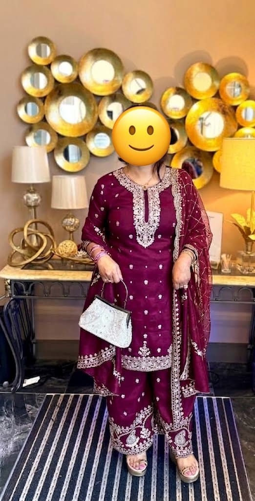 Customer photo review of Wedding Function Party Ready to Wear salwar suit  women Dupatta