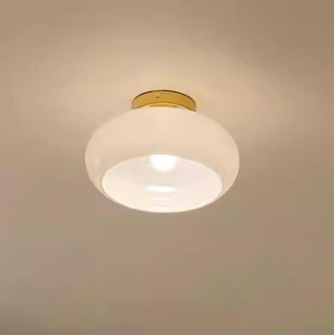 Customer photo review of Beige Glass Flush Mount Ceiling Light, Iron Body, 20 cm