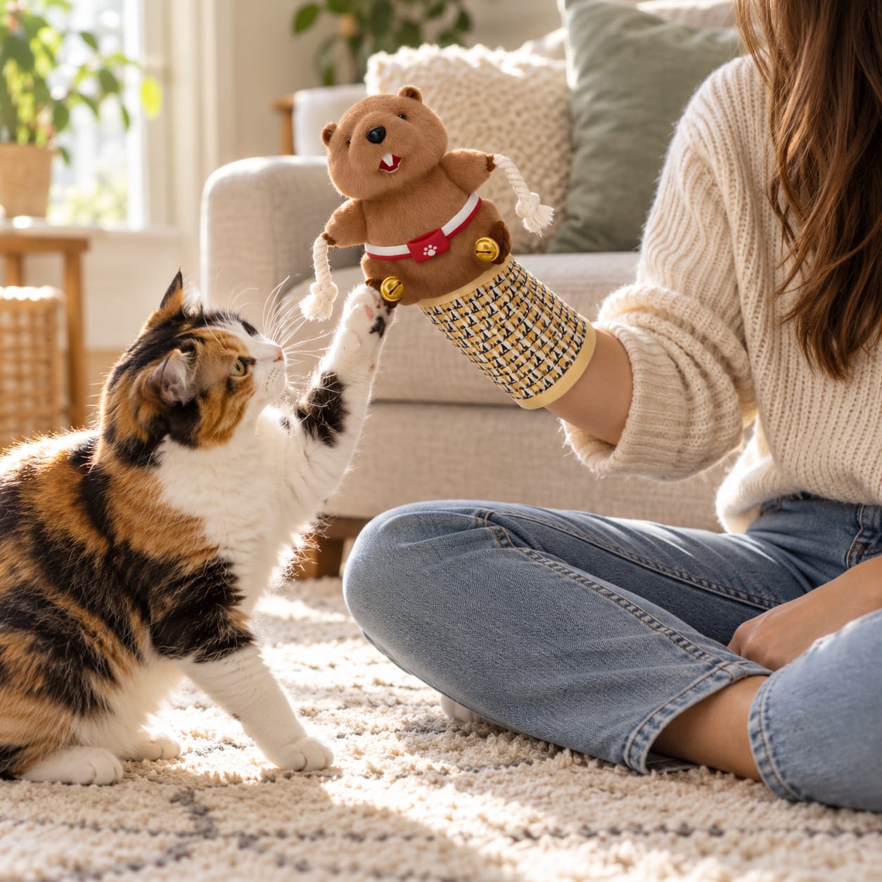 Customer photo review of Scratch-Resistant Play Glove for Cats