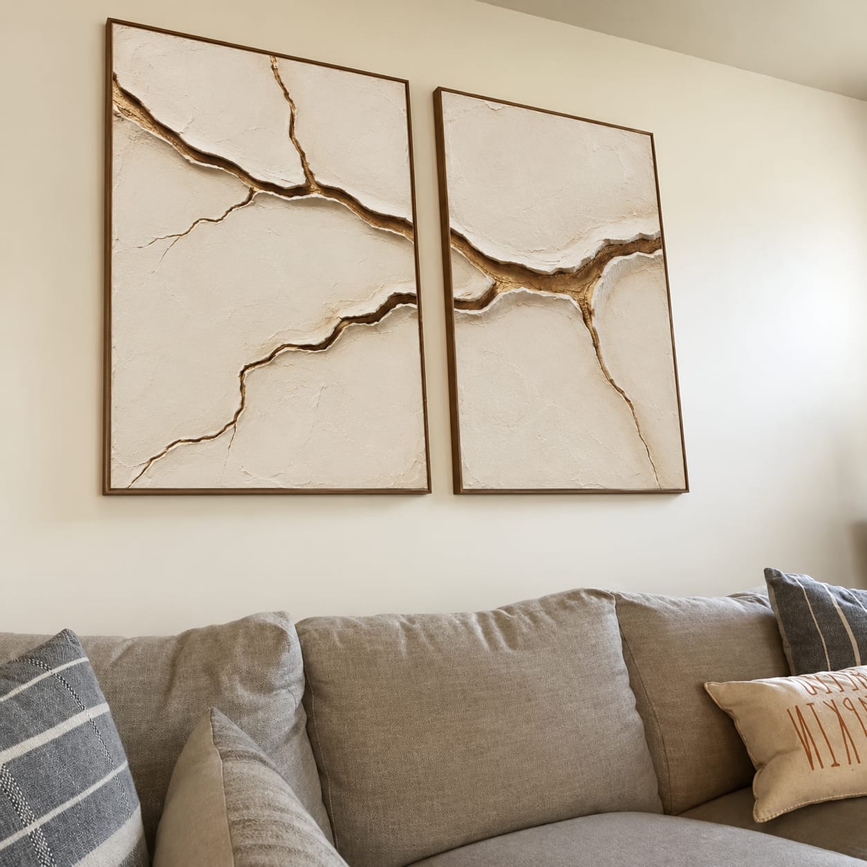 Customer photo review of Split Vein-Relief Diptych Painting