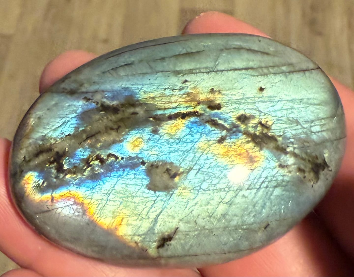 Customer photo review of Labradorite Palm Stones - Smaller size