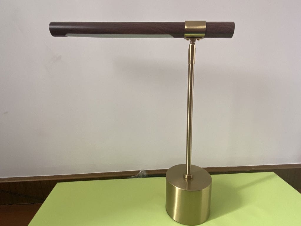 Customer photo review of Linear Table Lamp, Gold and Walnut Finish, Desk Lamp, LED