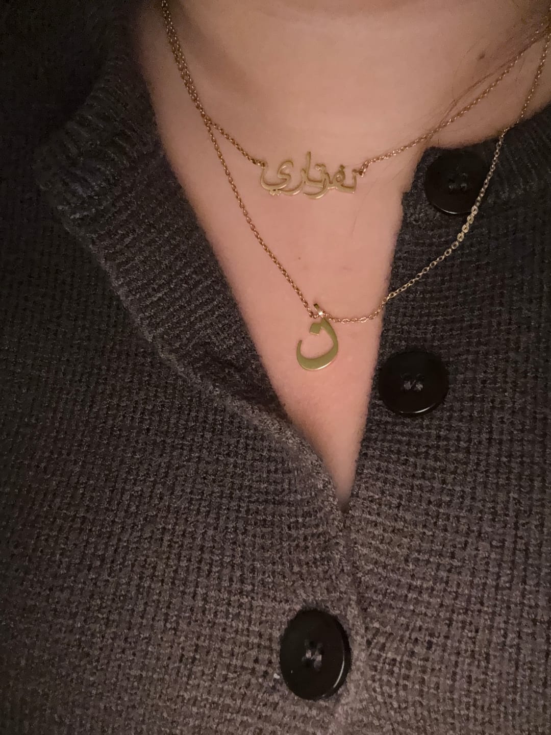 Customer photo review of Letter Necklace