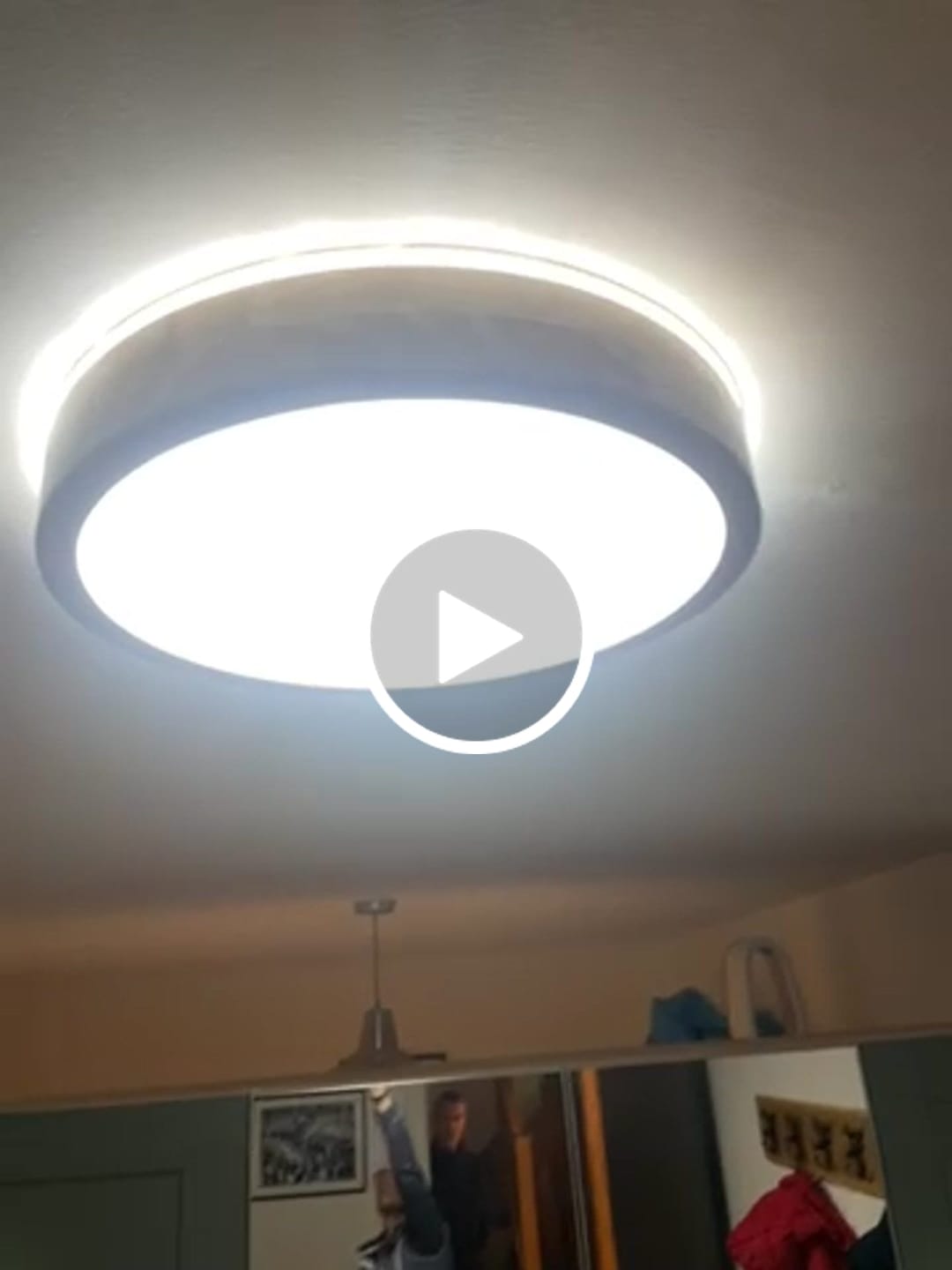 Customer video review of Scandinavian Dimmable Wood LED Flush Mount Light