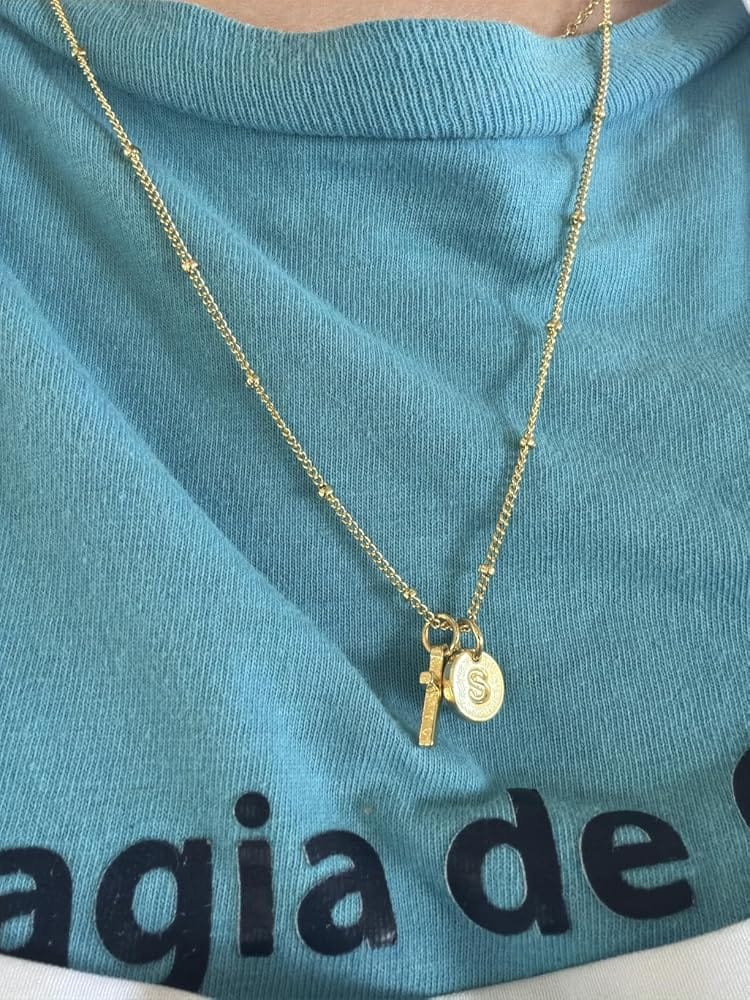Customer photo review of Forever Faith Initial Necklace