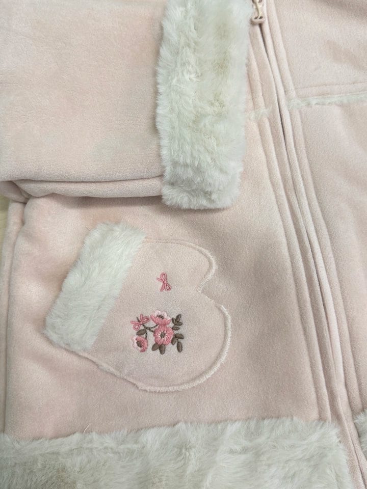 Customer photo review of Dave&Bella Toddler Girls/Boys Pink/Brown Cute Bear Hooded Thickened Warm Coats