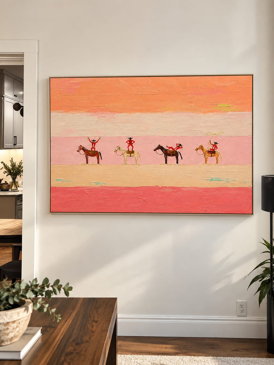 Customer photo review of "Dream Parade" – Whimsical Western Pop Folk Impasto Oil Painting