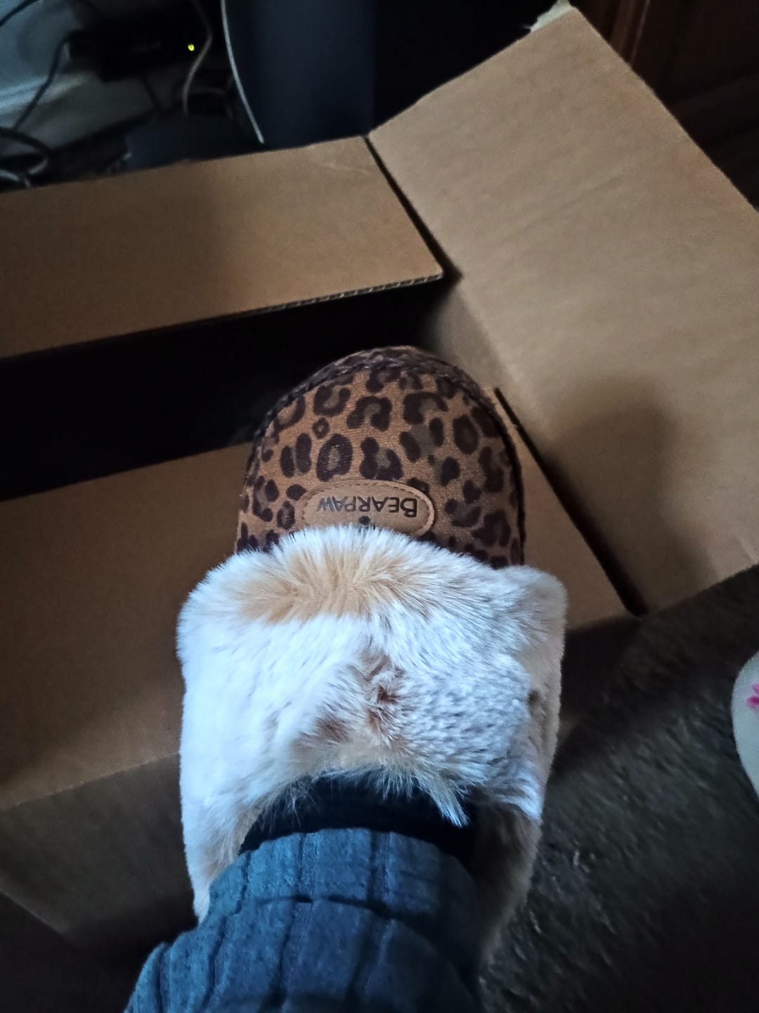Customer photo review of WOMENS SOFT SOLE SLIPPER LEOPARD