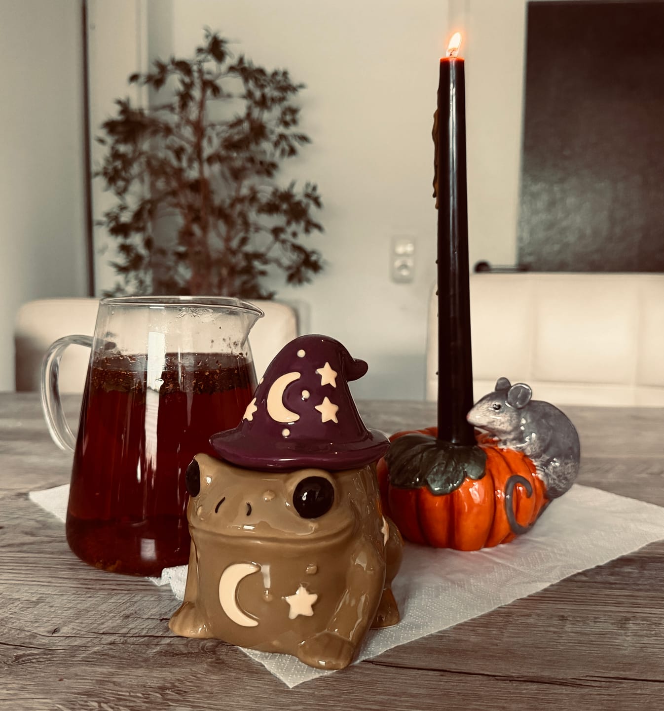 Customer photo review of Kürbis Kerzenhalter mit Maus Keramik Herbstdeko